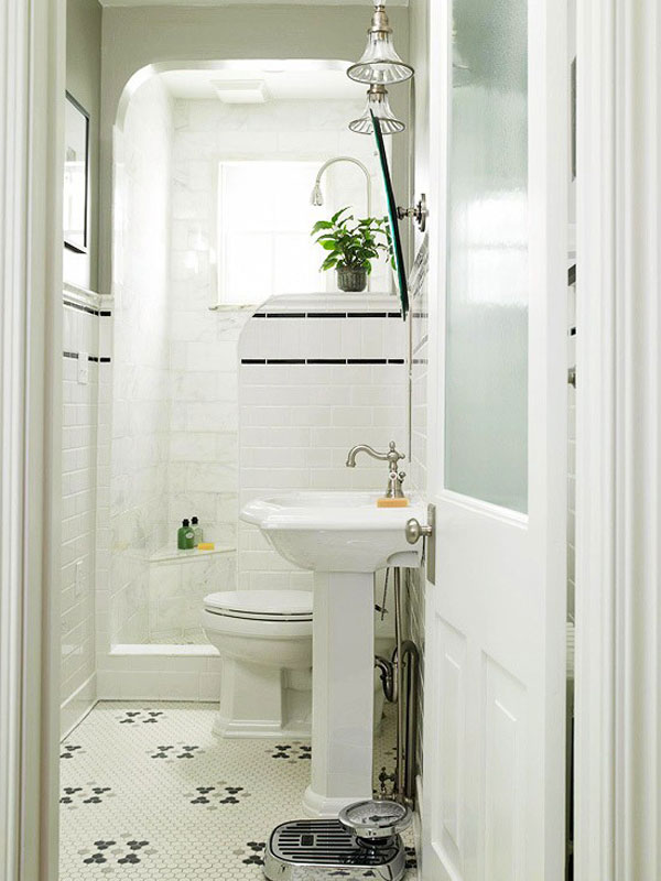 ... share your own tips and tricks for designing a perfect small bathroom