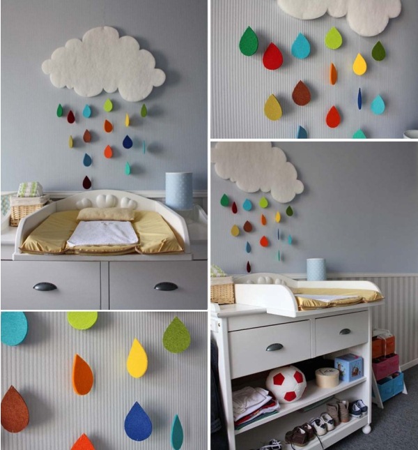 Gorgeous Rain Cloud Mobile Baby Room Decor