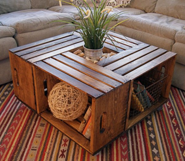 DIY Crate Coffee Table