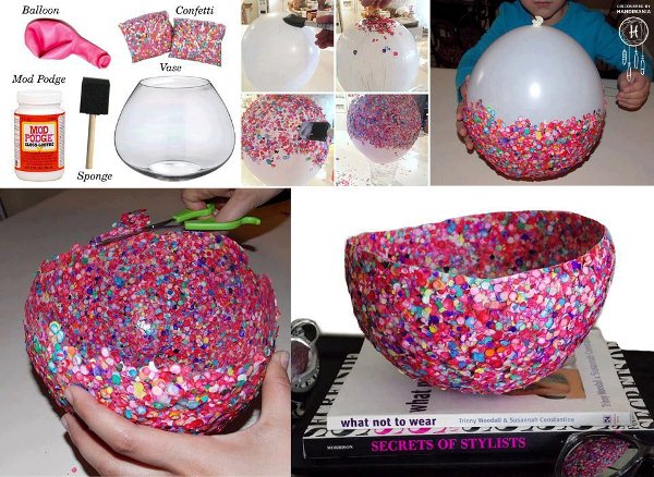 How to make Decorative Confetti Bowls | Home Design, Garden ...
