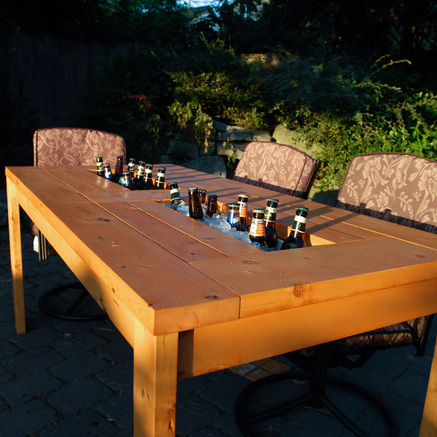 DIY Outdoor Table with Cooler