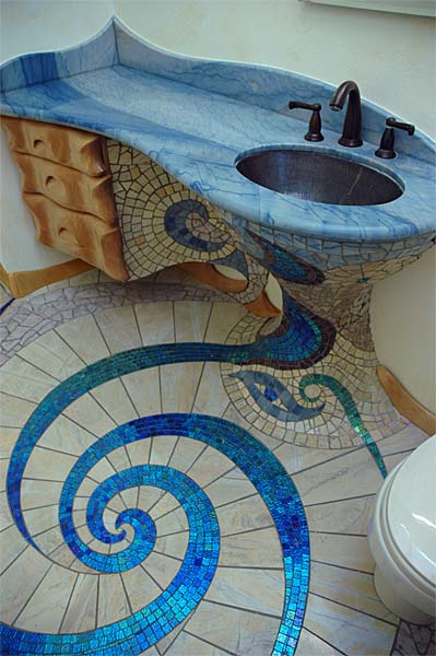Unique and Amazing Mosaic Bathroom Design | Home Design, Garden