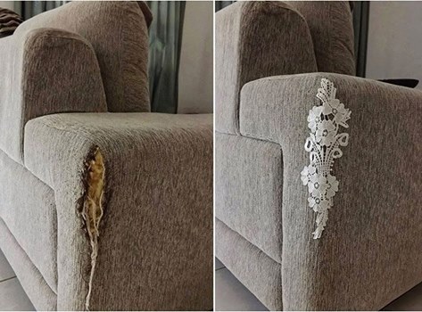 cat scratched fabric couch repair｜TikTok Search