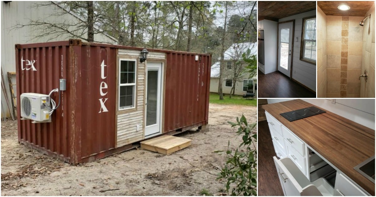 Used Shipping Container Turned Into A Unique Tiny Rustic Home Home