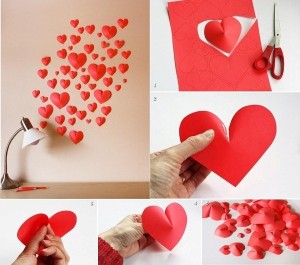 Valentine's Day DIY Idea: Make a Wall of Paper Hearts