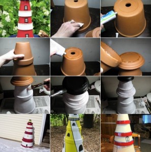 DIY Project: Clay Pot Lighthouse