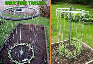 DIY Bike Rim Trellis | Home Design, Garden & Architecture Blog Magazine