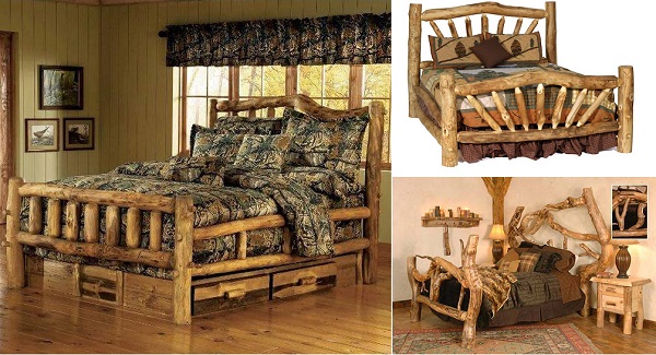 rustic-log-bed