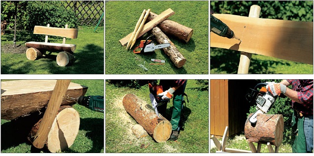 DIY-log-bench