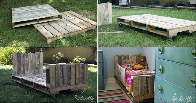 Baby crib made from cheap pallets