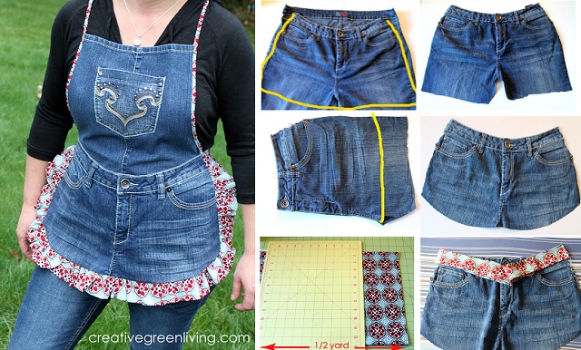 DIY Farm Girl Apron Tutorial from Recycled Jeans | Home Design, Garden ...