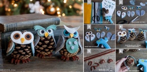 DIY Felt Pinecone Owl Ornaments | Home Design, Garden & Architecture ...