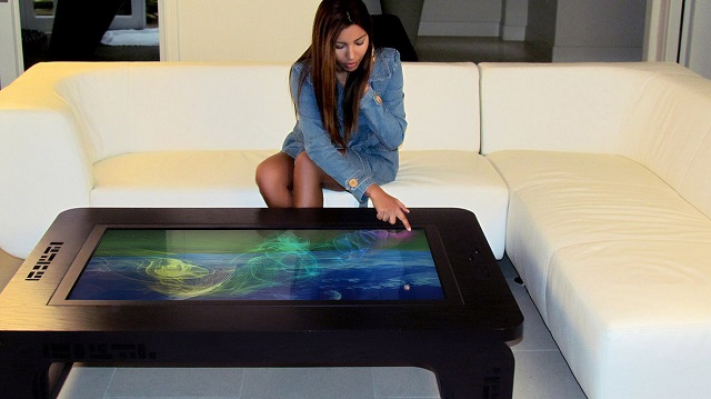 Touch screen coffee deals table