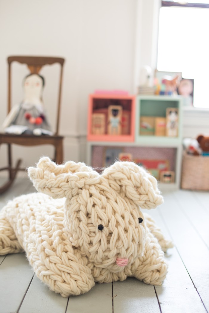DIY Giant Arm Knit Bunny | Home Design, Garden & Architecture Blog Magazine