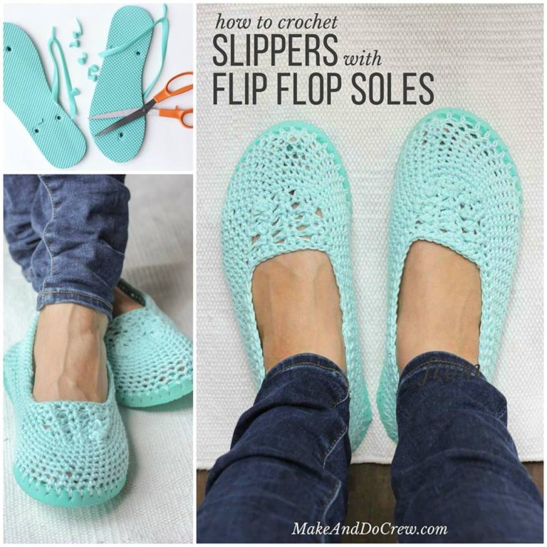 How To Make Crochet Slippers With Flip Flop Soles | Home Design, Garden ...