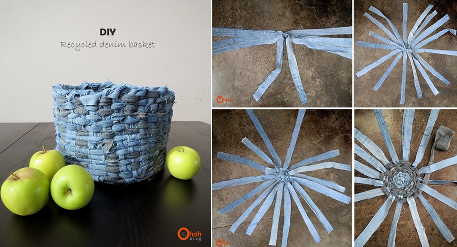 DIY Recycled Denim Basket | Home Design, Garden & Architecture Blog ...