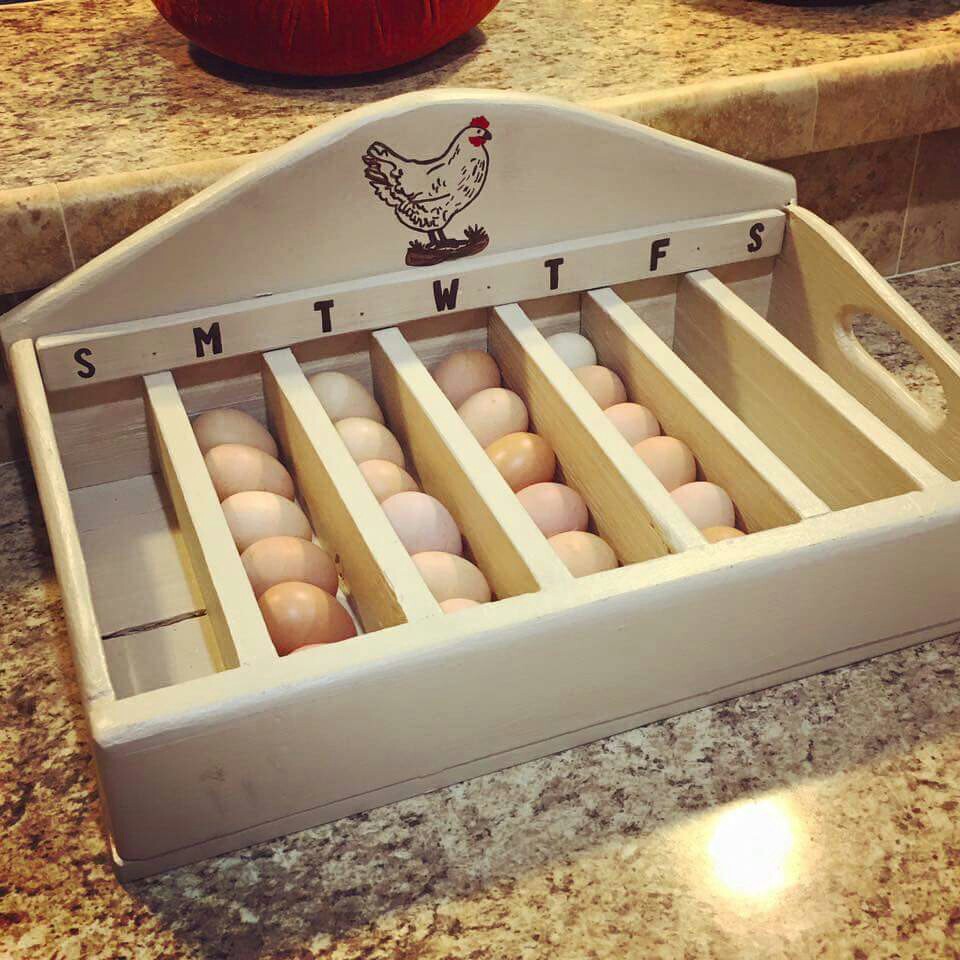 With this Wooden Egg Holder you will never lose track of your oldest ...