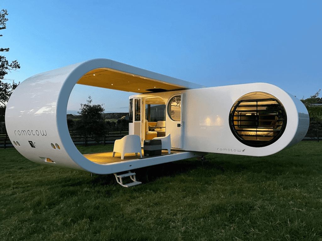 This Futuristic Camping Trailer Rotates Around To Reveal Huge Party ...