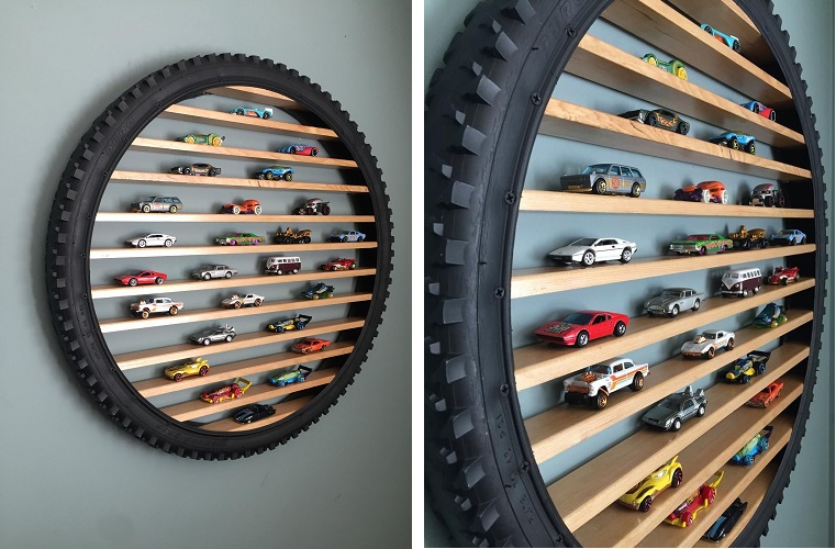 bike tire shelf for hot wheels