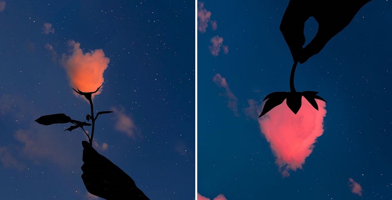 Artist Uses Silhouetted Shapes to Turn Colorful Clouds Into Beautiful ...