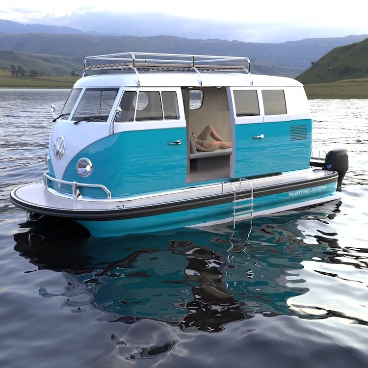 A Pontoon Boat Inspired by a VW Bus | Home Design, Garden ...