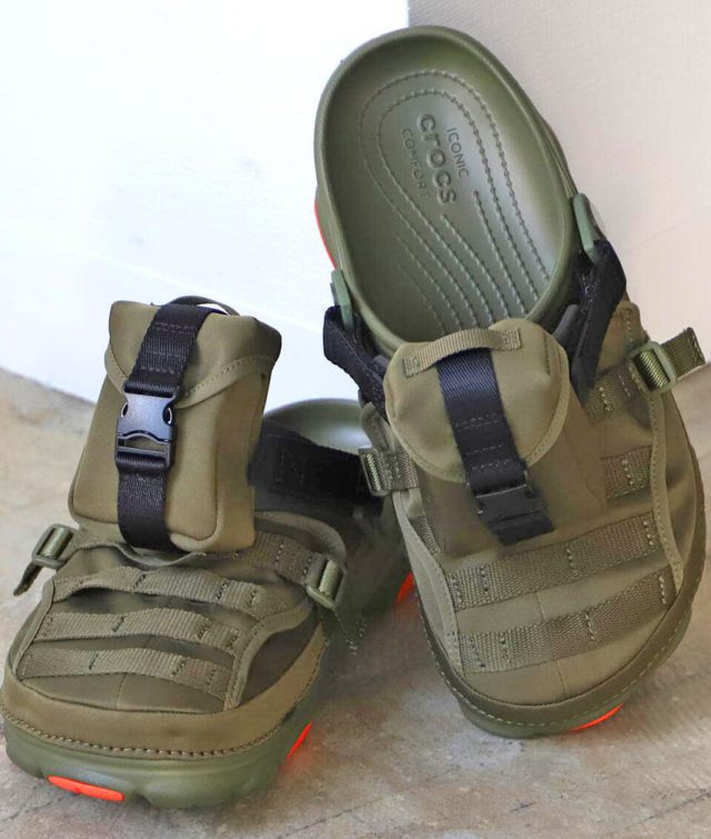 These military-styled Crocs are fitted with MOLLE Straps and a Storage ...