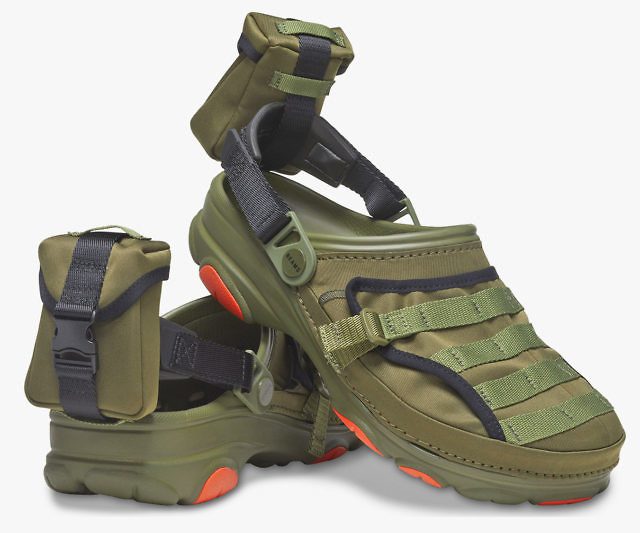 These military-styled Crocs are fitted with MOLLE Straps and a Storage ...