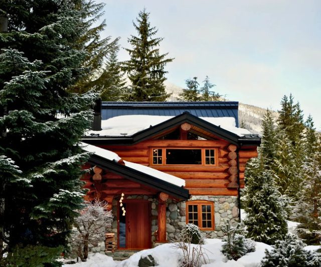 This Cozy Canadian Mountain Home Mixes Modern Minimalism With Retro Log Cabin Cool