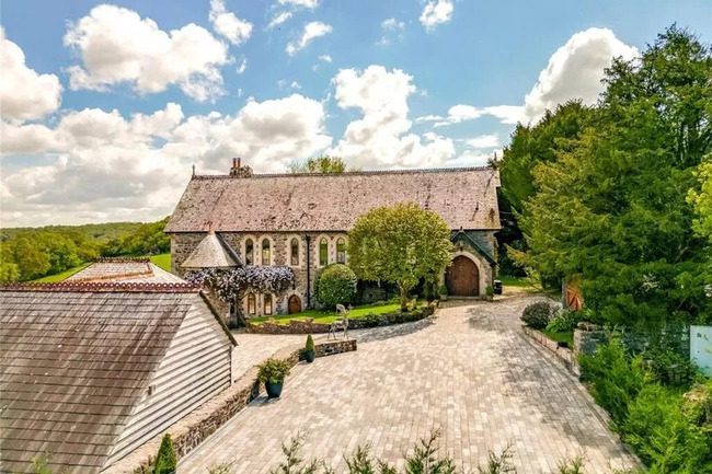 Elegant Church Conversion in Cornwall, England With Its Own Log Cabin ...