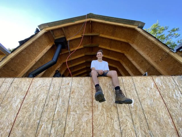 This 23-Year-Old and His Dad Are Turning an Abandoned Home Depot Shed Into an Oversized Tiny Home