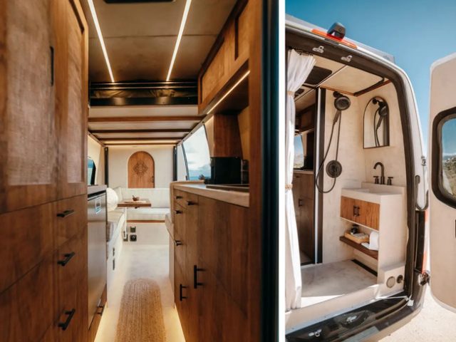 Couple Worked 18 Hours a Day to Transform a £37k Van Into a Tulum-Inspired Home on Wheels